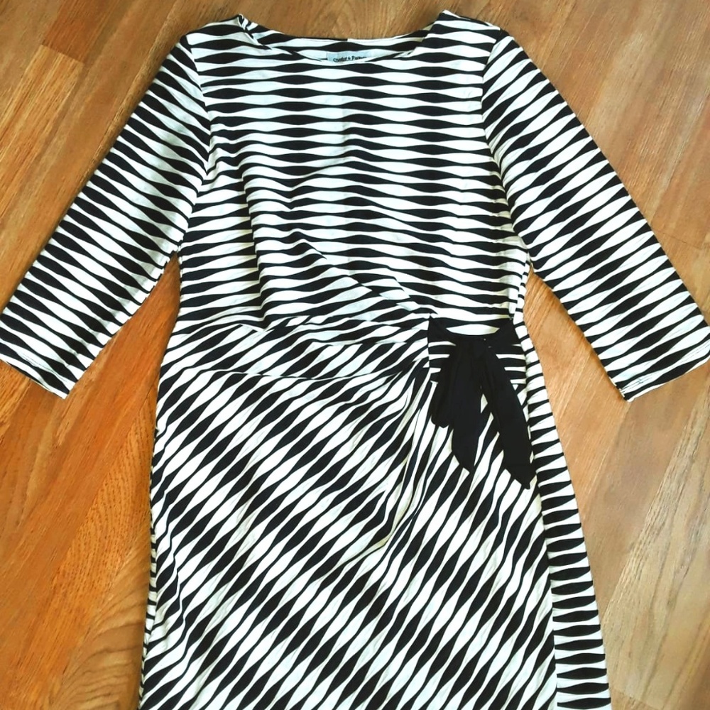Navy and White Striped Dress